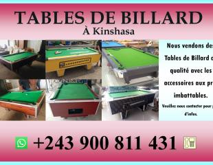 TABLES DE BILLARD À KINSHASA